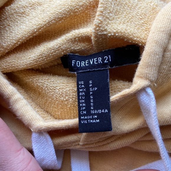Forever 21 Yellow Hooded Sweatshirt - Picture 3 of 5